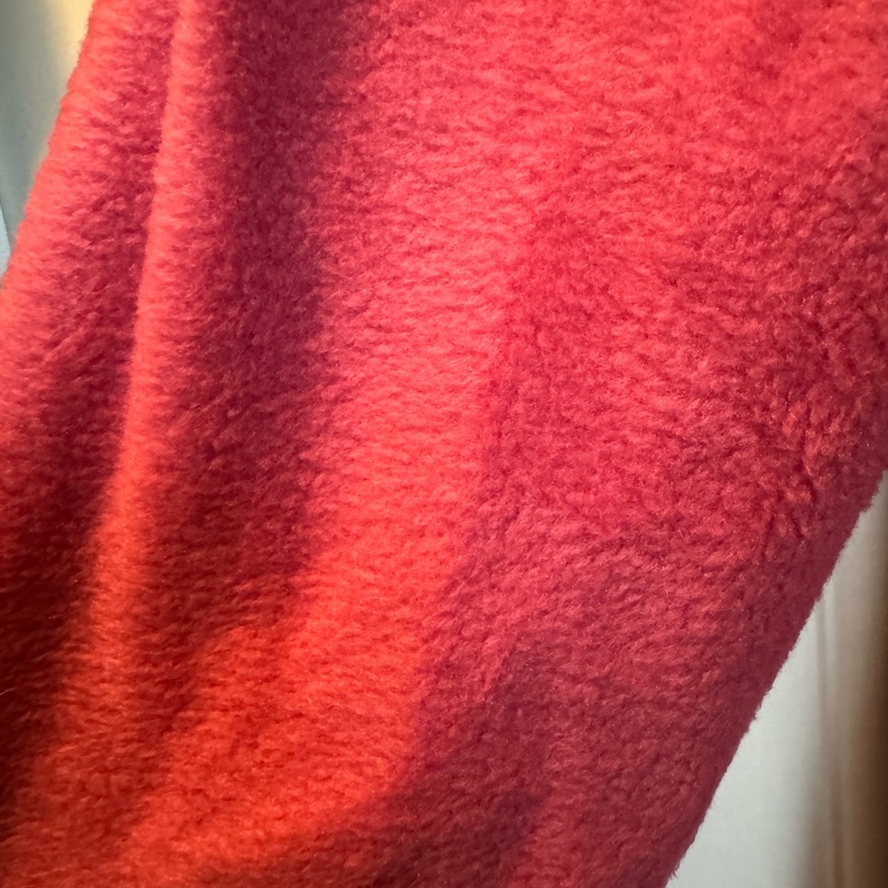 Red Fleece Button-Up Shacket - Picture 2 of 4